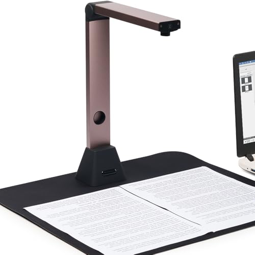 Kalopsia 13MP Professioneller Buchscanner: A3 Erfassungsgröße OCR Scanner Visualizer, 3-Level-LED HD Tragbarer Buchscanner, Mehrsprachiger USB-Dokumentenkamera für Unterrichtsbesprechungen