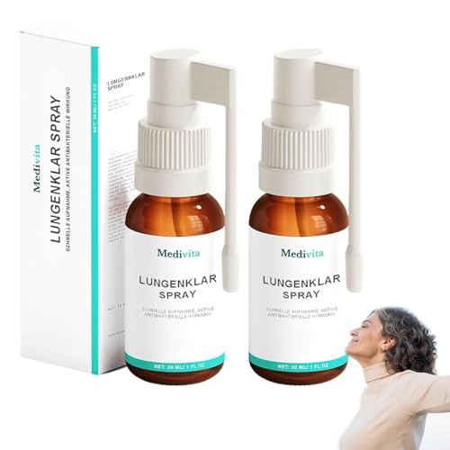 Medivita Lungenklar Spray, Medivita Lungenspray, Natürlich Lungenreinigung spray, Natürlich Lungen- und Atemwege Reinigungsspray, Professional Lungenreinigungs Sprays (2 PCS)