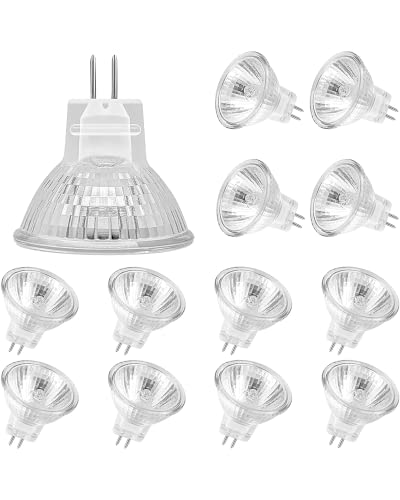 Simusi GU4 Halogen Leuchtmittel, MR11 12V 35W Halogen, MR11 Halogen 35W Deckenglühbirnen 2 Pin Dimmbar, Halogen Spot Glühbirnen, Halogen Reflektor 2700K Warmweiß, 12er Pack