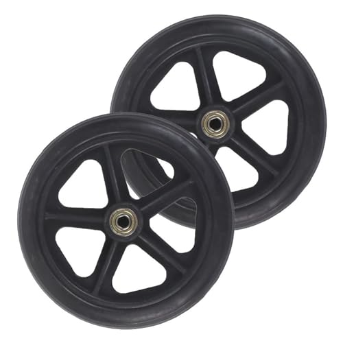 Rollstuhlräder, 15 cm Vorderrollenräder Ersatz Zubehör, Manuelle Rollstuhl Vorderrollen Innendurchmesser 8 mm (Color : Black, Size : 15cm/6in)