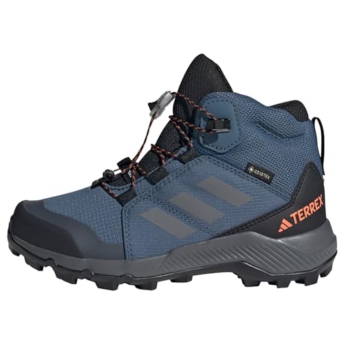 adidas Jungen Unisex Kinder Terrex Gore-TEX Hiking Shoes-Mid (Non-Football), Wonder Steel/Grey Three/Impact orange, 27 EU