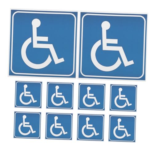 UTHCLO 10St Behindertenzeichen Rollstuhl Aufkleber Behindertenparkplatz Aufkleber PVC-Behinderungssymbol Handicap-Symbol Toilette Zeichen Aufkleber mit Handicap-Schildern Blue