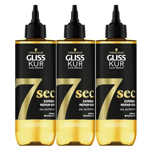 3x Schwarzkopf Gliss Kur 7 Sec Express Repair Kur Oil Nutritive je 200ml Haarkur