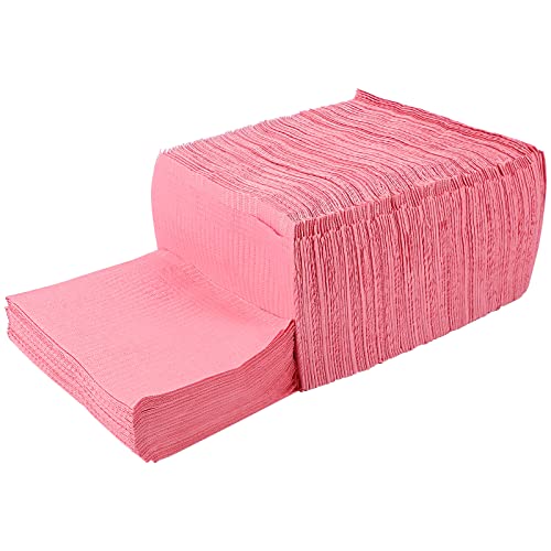 Healifty 125pcs Dental Bibs Disposable Waterproof Patient Bibs Dental Scarf Towel for Dentist Clinic Use (Pink)