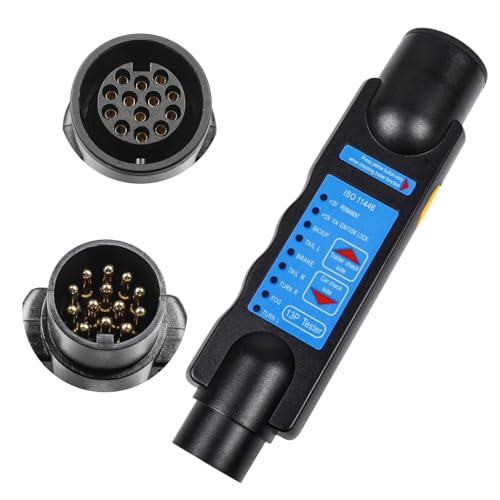LNGJIN Anhängertester, 13 Poliger Stecker Prüfgerät, Stecker Steckdose Trailer Tester, Anhänger Tester Prüfgerät, Wohnwagen Testgerät, Anhängerprüfgerät für Autos, Wohnwagen, RV, Anhänger, Träger