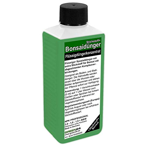 Bonsai-Dünger NPK Stickstoff+ HIGHTECH Dünger zum düngen von Bonsai Pflanzen, Premium Flüssigdünger aus der Profi Linie