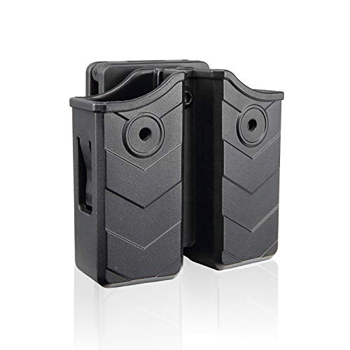 efluky Magazin Holster Magazintasche Pistole Passt für Walther P99/Sig Sauer p226/Glock 17 19/CZ p-09/Beretta/H&K/Browning/Ruger/Steyr/S&W/Taurus, Belt 60°