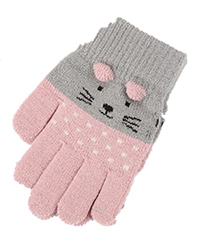 Kinder Strickhandschuhe Stretch Vollfinger Handschuhe Warme Winterhandschuhe Weiche für 3-7 Jahre Jungen Mädchen Fäustlinge Outdoor Handschuhe Kinderhandschuhe Winter