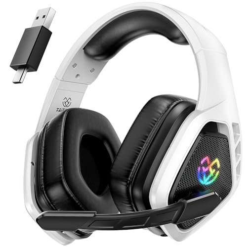 2.4Ghz Wireless Gaming Headset for PS5/PS4/PC(USB-A Port) - 40H Battery Life, Spatial Audio with 360° Flexible Mic, Wireless Headset for Switch/Tablets/Mac and Phone (USB-C Port)