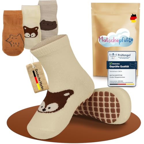 Matschepfuetze® Stoppersocken für Babys und Kinder - Baby Antirutschsocken mit ABS-Noppen Socken - Kuschelig warme Krabbelsocken 12-18 Monate für Mädchen und Jungen