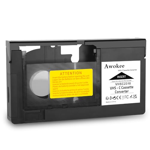 awokee VHS-C-Kassettenadapter, kompatibel mit VHS-C-SVHS-Camcordern, motorisierter VHS-Kassettenkonverter von JVC RCA Panasonic (Nicht kompatibel mit 8-mm-MiniDV/Hi8)