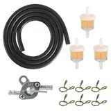 Benzinschlauch Kit, Motorrad Gas Kraftstofffilter inkl 3 6mm Benzinfilter 1m Benzinschlauch 6 Schlauchschellen, Benzin Kraftstofffilter Inline Kraftstofffilter Kit für Auto Motorrad