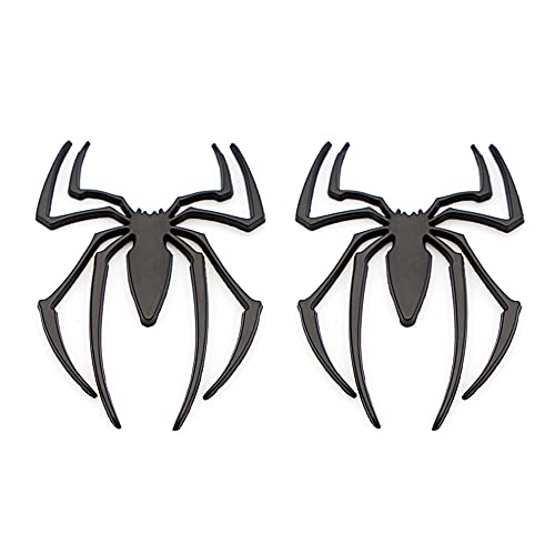 2 Stück Spinne Emblem Auto Logo Aufkleber Abzeichen Spinne Aufkleber (Schwarz)