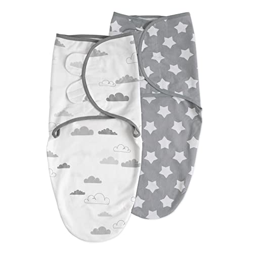 Soarwg Kids Pucksack 0–3 Monate Baby Schlafsäcke für Neugeborenen Kleinkinder Oeko-tex100 Swaddle Decke Pucktuch Babyschlafsack Wickeltuch für Säuglinge 100% Bio-Baumwolle Unisex 2er Pack (Grau)