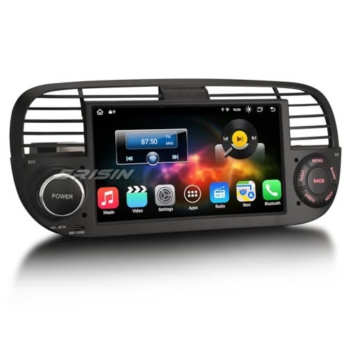 GONFEN 7 Zoll Acht-Kern 32GB ROM Android 12 DAB+ Autoradio GPS Für Fiat 500/500C/500S/500E mit Navigation DSP WiFi 4G Bluetooth RDS Canbus SWC Unterstützt CarPlay Android Auto RDS OBD2 TPMS Bildschirm