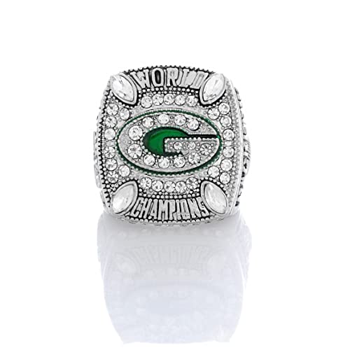 LG&S NFL 2010 Packer Super Bowl Championship Ring Replik Rugby Champion Collectibles Souvenirs Freunde Vater Fans Fans,Silber