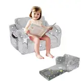 HB.YE Kindersofa Kindersessel Minisessel 2 in 1 Folding Kinderstuhl Relaxsessel Kuschelsessel (Grau)