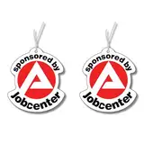 2x Duftbaum mit 'Sponsored by Jobcenter' Motiv, Auto lustig Duftspender, Duftbaum Auto tuning, Lufterfrischer, Duftanhänger Auto, Set Auto, Scherzartikel