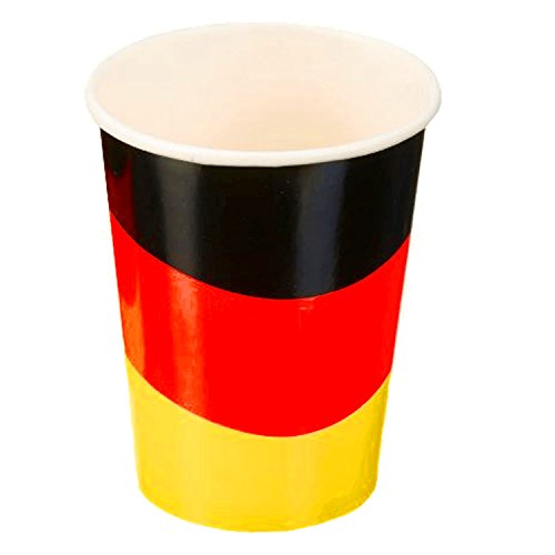 Sternfabrik 8er Pack Pappbecher 250ml Trink Gläser Deutschland Fanartikel schwarz rot gold Trinkbecher #09