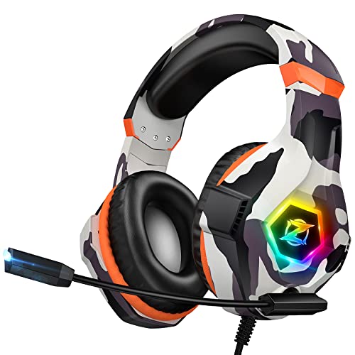 Gaming Headset for PS4 PS5 PC, 3D Surround Sound with Noise Cancelling Microphone, Headset for Xbox One Switch Mac Laptop