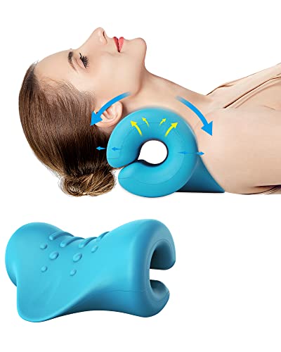 BLABOK Neck Stretcher Halswirbelsäule Traktion Gerät zu lindern Hals und Schulter Müdigkeit und Schmerzen, Nackenstrecker für Relief TMJ Schmerzen Kopfschmerzen Muskel