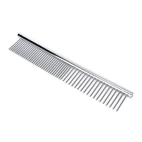ZIMINGU Stainless Steel Pet Grooming Kamm, Shedding Kamm Werkzeug Pudel Finishing Butter Comb Professionelle Katze und Hund Pflege Kamm