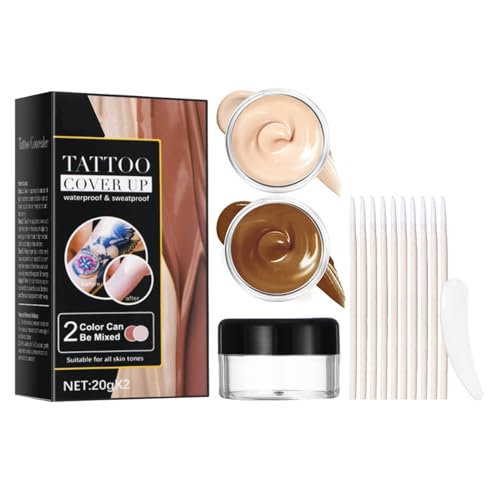 SEGMINISMART Tattoo Concealer,Narben Concealer,Tattoo Cover,Scar Concealer,Tattoo Entferner,Concealer,Narben Tattoo Concealer,Tattoo Abdeckung,Wasserdichter Make up Haut für Männer Frauen