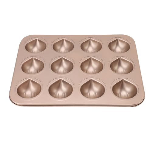 Asixxsix Muffinform für 12 Muffins, Kastanienförmige Muffin-Backform aus Karbonstahl, Antihaftbeschichtete Käsekuchenformen, Backblech für Muffins, Cupcakes, Schokolade, Einfache