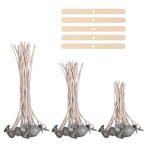 yeestone Kerzendochtes für Kerzen, 60 Stück Dochte Candle Wick, Rauchfrei Kerzendocht Kaufen, Docht Mit Edelstahl Festen Halter, Lang Kerze DIY (10-15-20cm), Brown, yeestoneCX018DE-DengXin