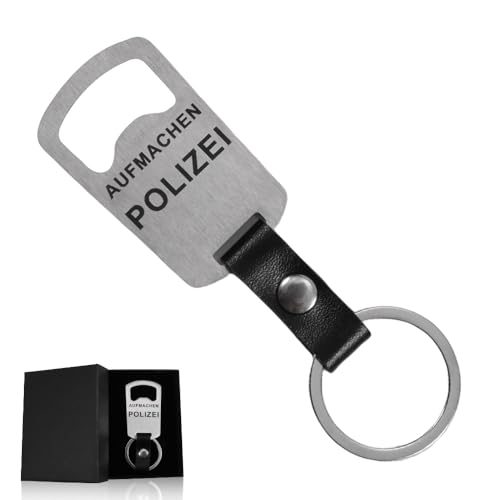 Aufmachen Polizei Flaschenöffner, aus Edelstahl Flaschenöffner Schlüsselanhänger als Geschenk Geburtstag, für Papa Männer Weihnachts Neujahrs Party lustig zubehör