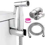 Bidet Edelstahl Handbrause, Toilettensprühgerät Edelstahldusche und Baby-Stoffwindelsprüh-Kit - mit Wasserhahnspender, Schlauch- und Hakentoilette oder Wandhalterung