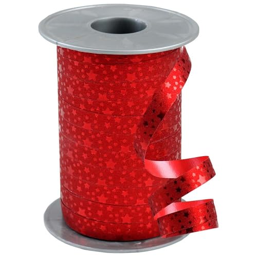 Poly - Ringelband Glitter Star rot 10 mm x 100 m, 1 Rolle(n)