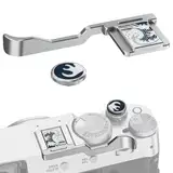 NEEWER X100V X100VI Daumengriff und Auslöserabdeckung Set, Ergonomischer Thumb Grip mit Auslöser, Fotografie Zubehör kompatibel mit Fujifilm X100V X100VI, Silber, CA114