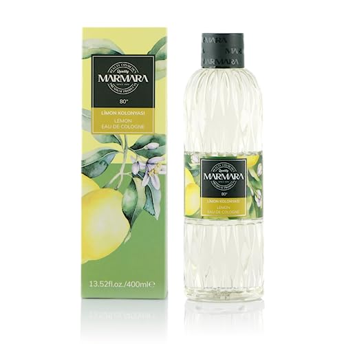 MARMARA Kolonya Zitrone 400ml mit Box | Türkisches Duftwasser | Aftershave | türkisches Hand Wasser | Rasierwasser | Kölnisch Wasser | traditionell türkisch | Eau de Cologne Lemon | 80 Alkohol