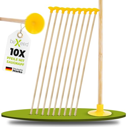 BEXEED® Ersatzpfeile mit Saugnapf für Pfeil und Bogen Kinder Holz Set (10 STK Ersatzpfeile Indoor)