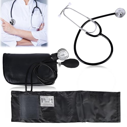 Manuelles Blutdruckmessgerät, Blutdruckmessgerät Manuell Blutdruckmanschette Home Blut Druck Cuff Kit mit Stethoskop mit Reißverschluss-Etui