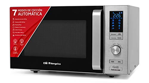 Orbegozo Mig 2528 Co - Mikrowelle mit Grill und Konvektion, 25 Liter, sechs Stufen, digitales LED-Display, 7 vorkonfigurierte Menüs, Timer, Auftaufprogramm, 900-1950 W