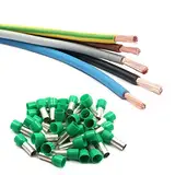 Xenterio 16mm² Verdrahtungssatz für Zählerschrank/Elektroverteilung, 5x 2m Kabel (braun/schwarz/grau/blau/grün-gelb), 50 Aderendhülsen mit Kunststoffkragen