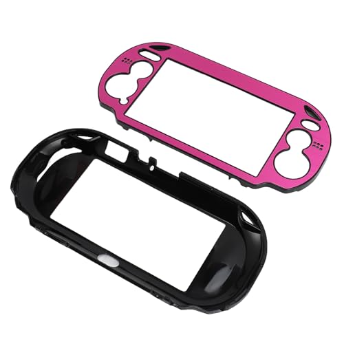 Hard Case für 1000 Gameconsole, Gebürstete Aluminiumabdeckung für PS VITA 1000, Einfach zu Installierende Schutzmetallgehäuse, Gamingliebhaber (hellrot)