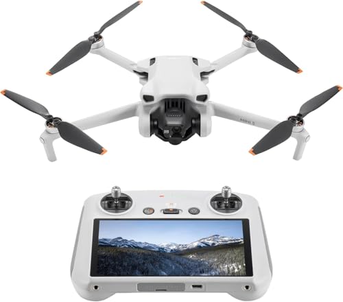 DJI Mini 3 (DJI RC) – Leichte und faltbare Mini-Kameradrohne mit 4K HDR-Video, 38 min Flugzeit, Fernsteuerung, echten vertikalen Aufnahmen und intelligenten Funktionen, Grau