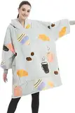 JOJJJOJ Übergroße Blanket Hoodie Sweatshirt Oversize Decke Sweatshirt Kapuzenpullover für Erwachsene Damen Herren Kaffeetasse