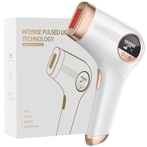 IPL Geräte Haarentfernung Laser, 600NM-1200NM Effizient Haarentfernungsgerät mit 5 Energiestufen Hause Epilierer für Männer, Frauen, Gesicht, Achseln, Beine und Körper