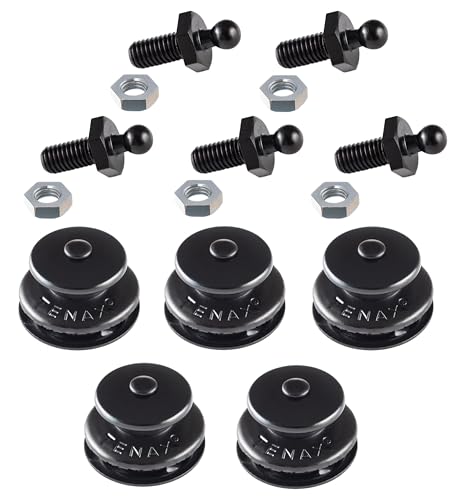 New Marine Tenax Knöpfe schwarz 5 Oberteile + 5 Unterteile Gewindeschrauben M5 x10mm