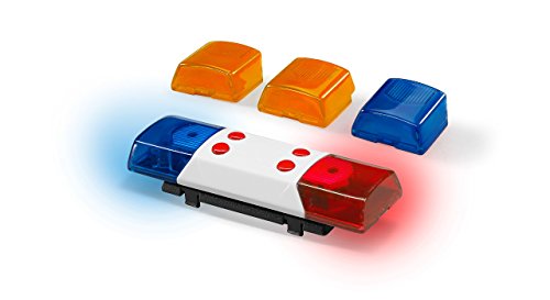 bruder 02802 - Zubehör Light & Sound Modul mit 4 Funktionen, Batterien, Adapter - 1:16 Motorengeräusch, Polizei Sirene, Feuerwehr, Rettungsdienst, LKW, Abschlepper, Sprinter, Müllabfuhr, Schneeräumer