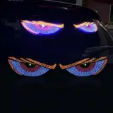 SHANGYU Devil Eyes Light for Cars Led Augen für LKW, USB Led Augen Auto LKW,Teufelsaugen Frontscheibe Heckscheibe Wasserdicht Smart Colorful Eye Lamp,Led Augen für Auto, LKW, Text, Graffiti (Blue)