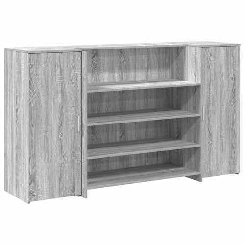 vidaXL Empfangstheke Grau Sonoma 180x50x103,5 cm Holzwerkstoff, Empfangstresen, Salon Empfangstheke, Kassentheke, Empfangstisch, Büro Empfangstheke