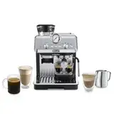 De'Longhi La Specialista Arte EC9155.MB Siebträgermaschine, Espressomaschine mit Mahlwerk, 8 Mahlgrade, 15 Bar, 3 Temperaturen, Milchschaumdüse, 1300 W, 1,5 l Tank, Edelstahl/Schwarz inkl. Barista-Kit