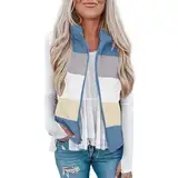 Weste Damen Fleeceweste Plüschweste Kunstfell Teddy Fleece Weste Outwear Herbst Winter Longweste Outdoor Warm Daunenweste Steppweste Bequem Ärmellos Cardigan Jacke Westen Tank Tops Freizeitkleidung