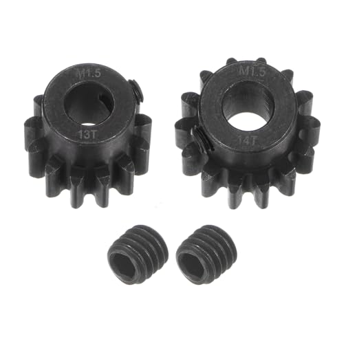 QUARKZMAN Mod 1.5 Ritzel Set 8mm Welle 13T 14T Motorritzel aus gehärtetem Stahl für RC Auto (2 Stück)