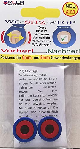 Rela Innovativ Toilettensitz-Stoppeinsätze, um ein Verrutschen des Toilettensitzes um 6 mm bis 8 mm zu verhindern, Mehrfarbig